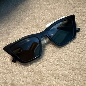 Le Specs Black Rectangular Sunglasses